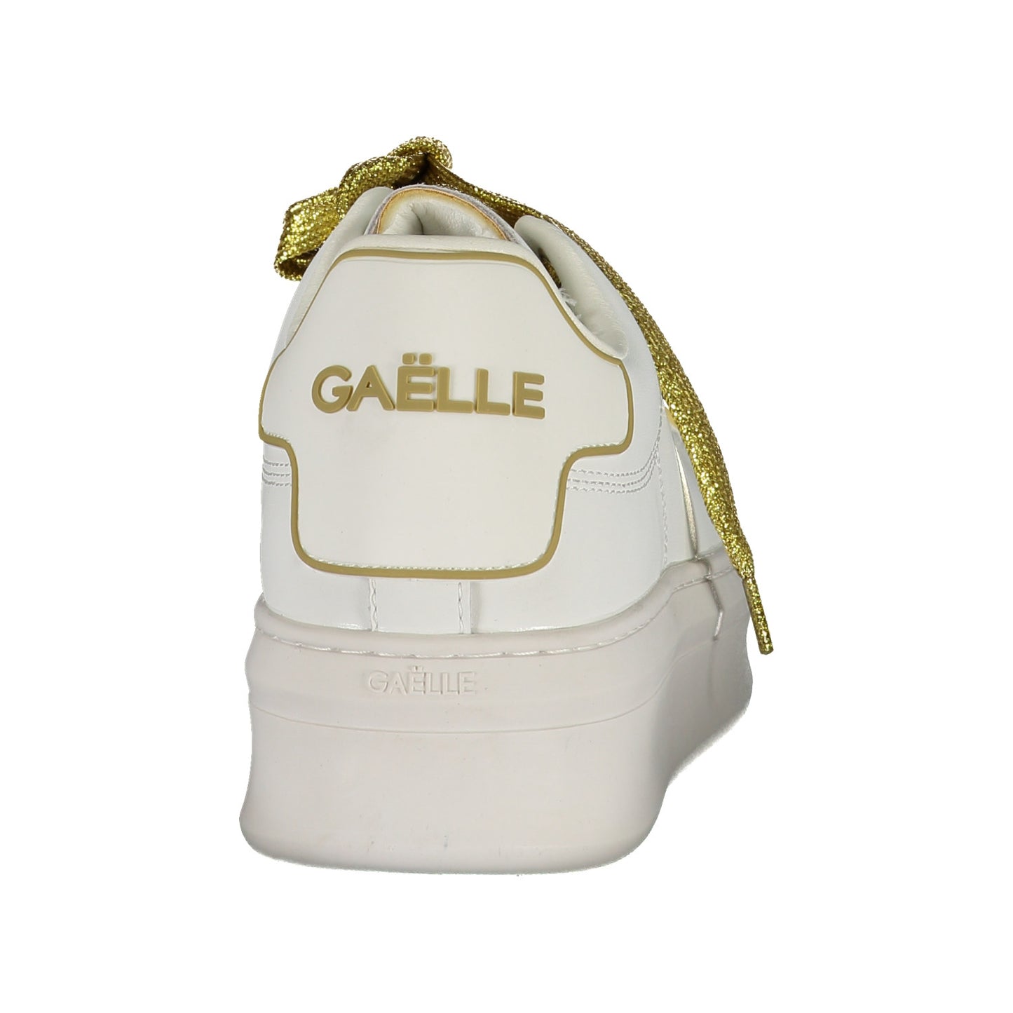 Baskets Gaelle Paris pour femme, blanc et or