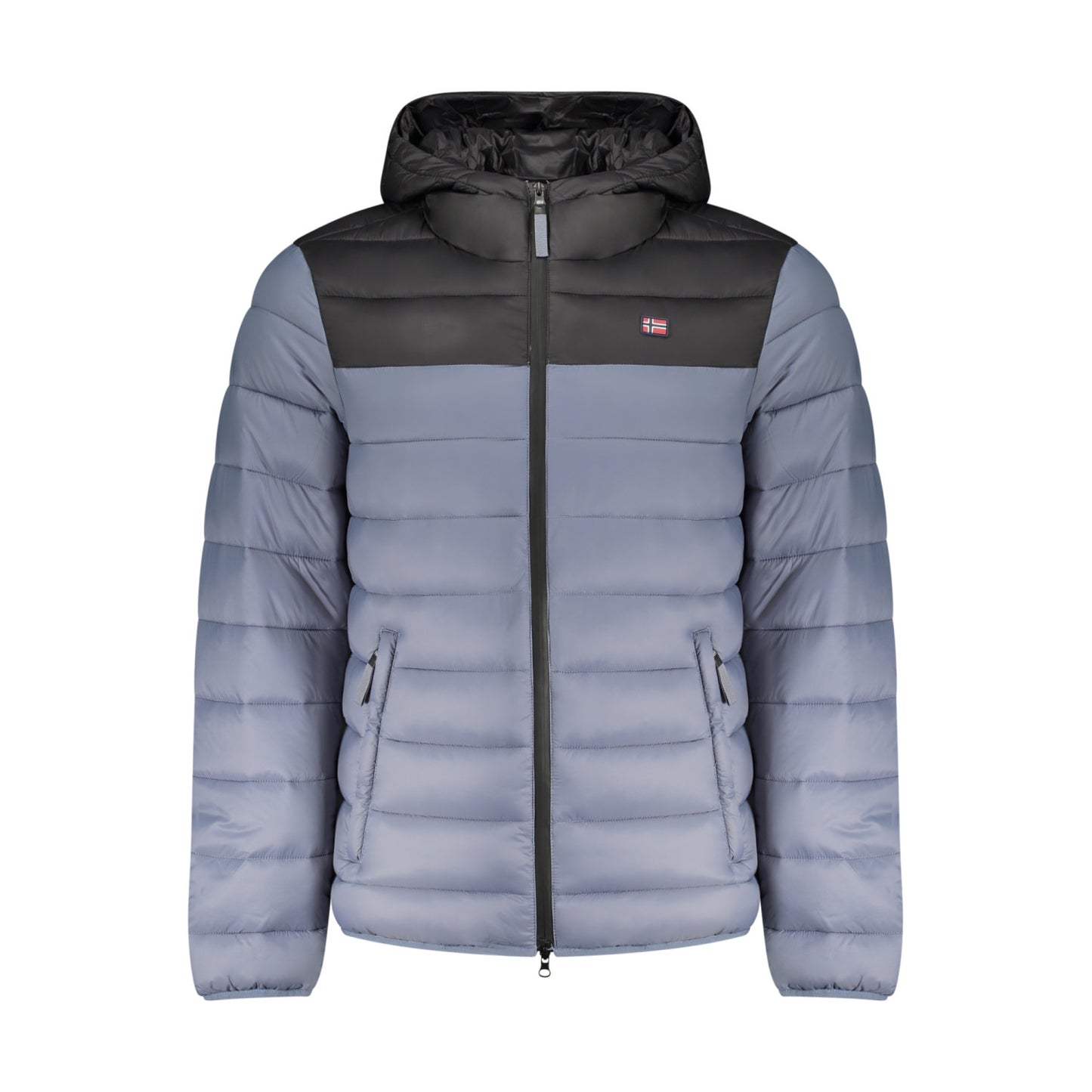 Chaqueta acolchada azul noruega con capucha para hombre – Abrigo de invierno