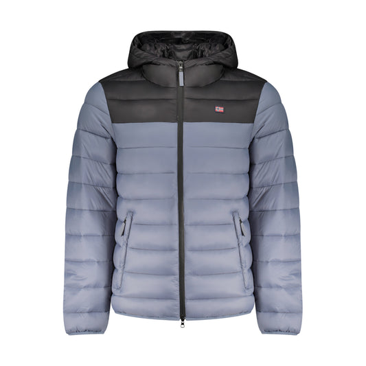 Men’s Blue Norway Puffer Jacket with Hood – Winter Coat