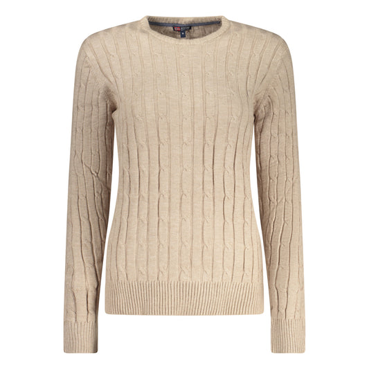 Long-Sleeve Womens Crew Neck Sweater Norway beige