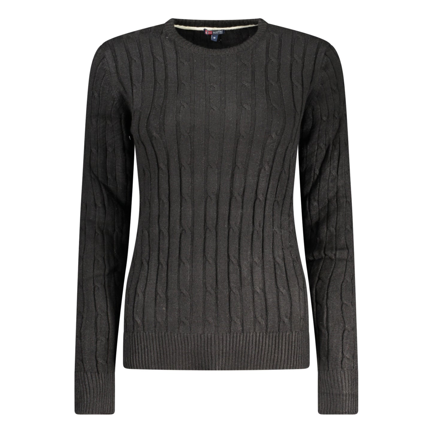 Long-Sleeve Womens Crew Neck Sweater Norway black