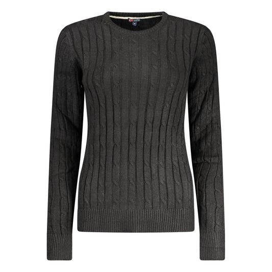 Long-Sleeve Womens Crew Neck Sweater Norway black
